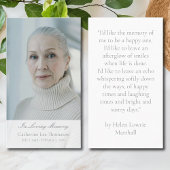 Elegant In Loving Memory Photo Prayer Cards 名刺