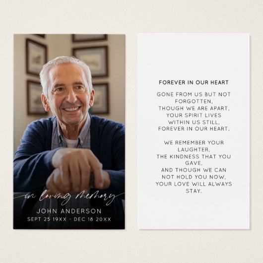 Elegant In Loving Memory Script Photo Funeral  (正面&裏面)