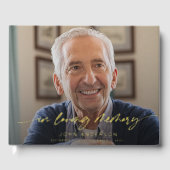 Elegant In Loving Memory Script Photo Funeral  ゲストブック (正面)