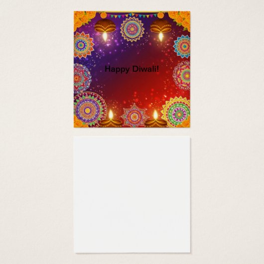 Elegant Indian Diwali Profile Card (正面&裏面)