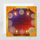 Elegant Indian Diwali Rangoli Flat Card シーズンカード (正面/裏面)