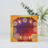 Elegant Indian Rangoli Wedding Invitation カード (スタンド正面)