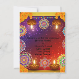 Elegant Indian Save the Date Postcard ポストカード