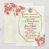 Elegant Indian Wedding Reception Party Invitation 招待状 (正面/裏面)