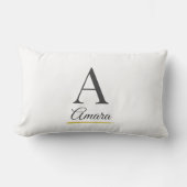 Elegant Initial and Name Monogram ランバークッション (正面)