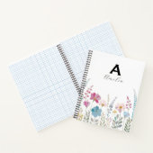 Elegant Initial Stylish Floral Notebook ノートブック (内部)