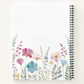 Elegant Initial Stylish Floral Notebook ノートブック (裏面)