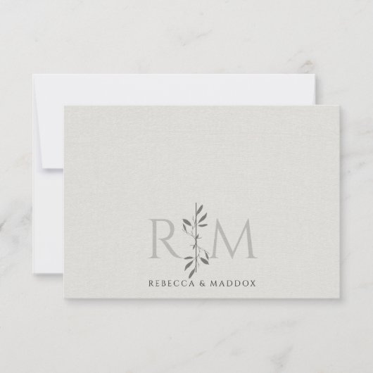 Elegant Initials Botanical Monogram Couple  ノートカード (正面)