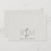 Elegant Initials Botanical Monogram Couple  ノートカード (正面/裏面)