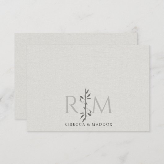 Elegant Initials Botanical Monogram Couple  ノートカード (正面/裏面)