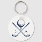 Elegant Initials Custom Golf Gift- Modern Monogram キーホルダー (正面)
