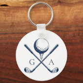 Elegant Initials Custom Golf Gift- Modern Monogram キーホルダー (正面)