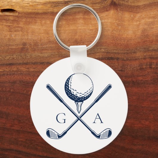 Elegant Initials Custom Golf Gift- Modern Monogram キーホルダー (正面)