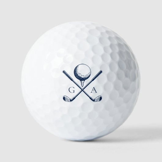 Elegant Initials Custom Golf Gift- Modern Monogram ゴルフボール (正面)