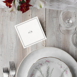Elegant Initials Modern Wedding Napkin スタンダードカクテルナプキン