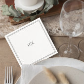 Elegant Initials Modern Wedding Napkin スタンダードカクテルナプキン