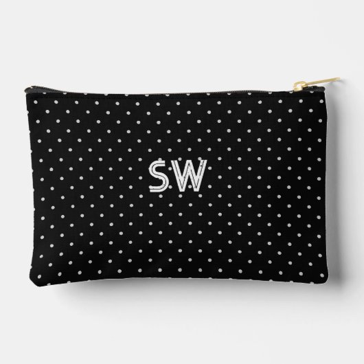 Elegant Initials Polka Dot Gift Pouch アクセサリーポーチ (裏面)