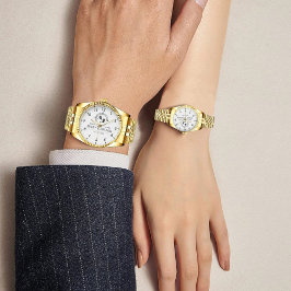  Elegant Initials White and black Luxury Monogram 腕時計