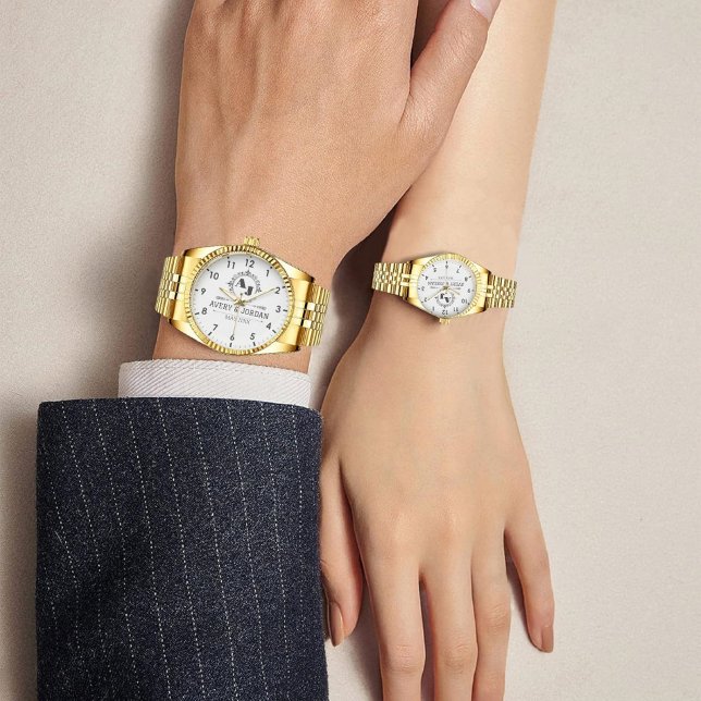  Elegant Initials White and black Luxury Monogram 腕時計 (クリエイターアップロード済み)