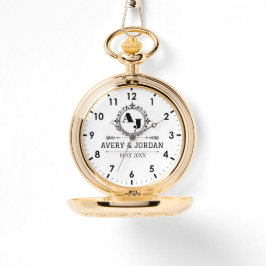  Elegant Initials White black Luxury  Monogram 腕時計