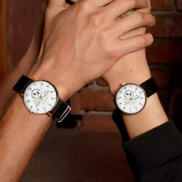  Elegant Initials White black Luxury  Monogram 腕時計
