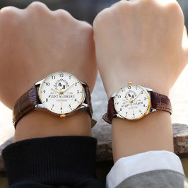  Elegant Initials White black Luxury  Monogram 腕時計