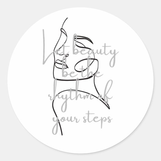 Elegant Inspirational Quote Sticker ラウンドシール (正面)