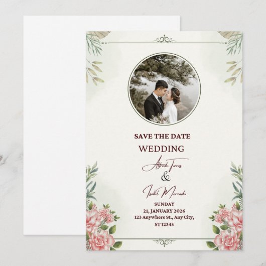 Elegant inspirational wedding card シーズンカード (正面/裏面)