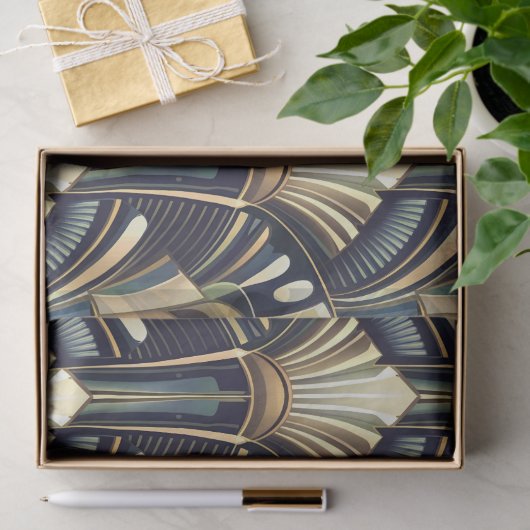 Elegant Intricate Art Deco Luxury Gold 薄葉紙 (ギフト)