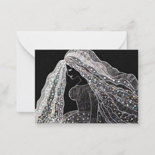 Elegant Intricate Line Art Flat Note Card ノートカード (正面)