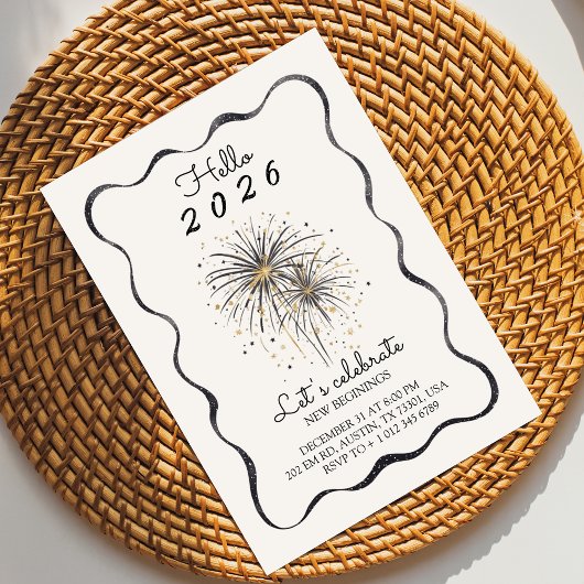 Elegant invitation card for a 2026 new year  招待状