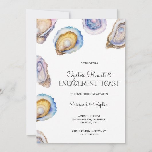 Elegant  invitation card of engagement party  招待状 (正面)