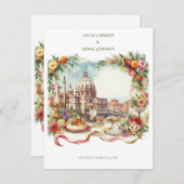 Elegant Invitation to dinner in Florence Italy シーズンカード (正面/裏面)