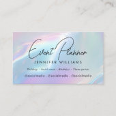 Elegant Iridescent Blue Purple Holographic 名刺 (正面)