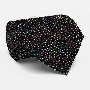 Elegant Iridescent Glitter Dots Black Design ネクタイ