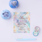 Elegant Iridescent Holographic Agate Gold Marble チラシ (シングル)