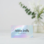 Elegant Iridescent Holographic Opalescent 予約カード (スタンド正面)