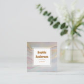 Elegant Iridescent Marble Square Business Card スクエア名刺 (スタンド正面)