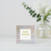 Elegant Iridescent Marble Square Business Card スクエア名刺 (スタンド正面)