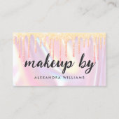 Elegant Iridescent Pearlescent Makeup Artist Pink 名刺 (正面)