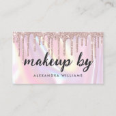 Elegant Iridescent Pearlescent Pink Makeup Artist 名刺 (正面)