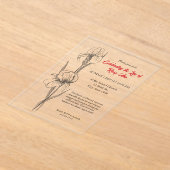 Elegant Iris "Celebrating the Life" Funeral アクリル招待状 (レイダウン)