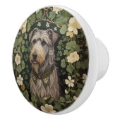 Elegant Irish Wolfhound With Shamrocks  セラミックノブ (右)