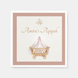 Elegant Islamic Aqiqah Baby Girl Napkin スタンダードカクテルナプキン