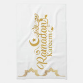 Elegant Islamic Calligraphy Ramadan Decor キッチンタオル (縦)