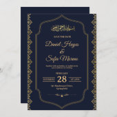 Elegant Islamic Muslim Wedding Invitation 招待状 (正面/裏面)