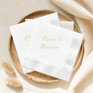 Elegant Island Citrus Wedding Cocktail Napkins 縁ありカクテルナプキン