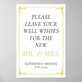 Elegant Island Citrus Yellow Green Guestbook Sign ポスター