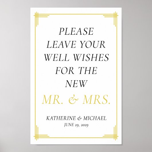 Elegant Island Citrus Yellow Green Guestbook Sign ポスター (正面)