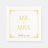 Elegant Island Citrus Yellow Green Wedding Napkins スタンダードカクテルナプキン (正面)